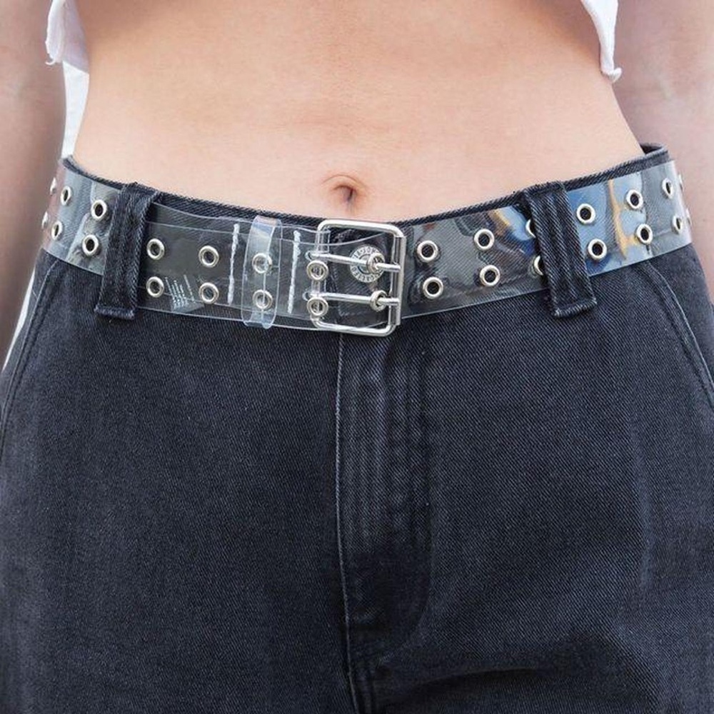 clear silver belt